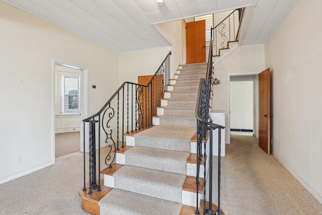 102 S Derby Ave, Ventnor, NJ 08406 - stairway with carpet flooring and baseboards