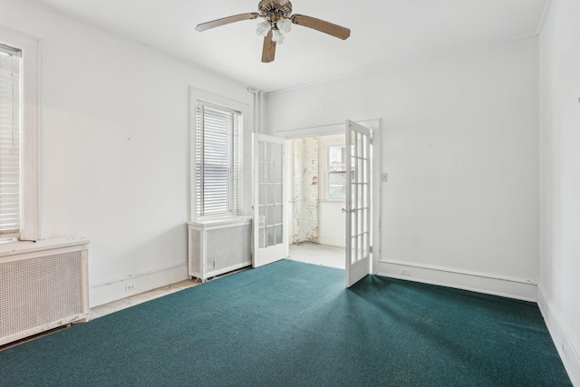 102 S Derby Ave, Ventnor, NJ 08406 - carpeted empty room featuring radiator heating unit and a ceiling fan
