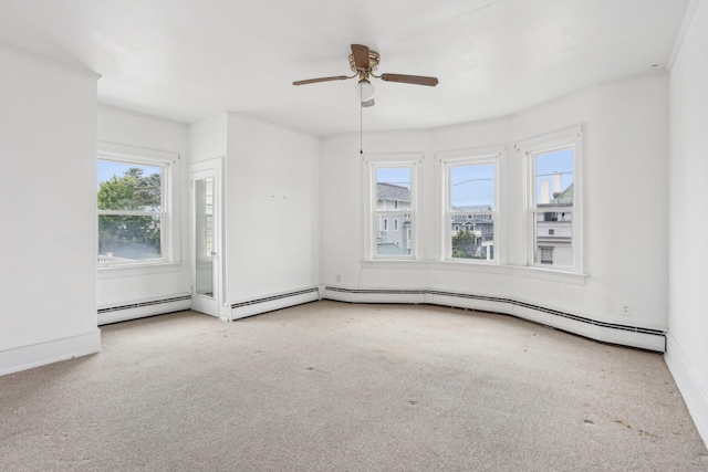 102 S Derby Ave, Ventnor, NJ 08406 - unfurnished room featuring carpet, a ceiling fan, and baseboard heating