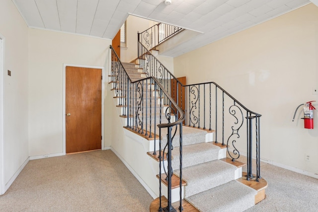 102 S Derby Ave, Ventnor, NJ 08406 - staircase with carpet and baseboards