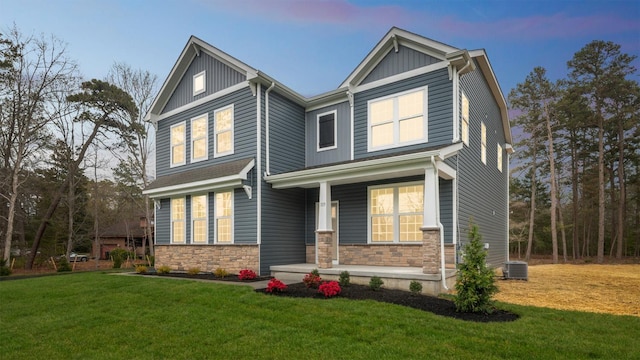 1113 Rte 9 S, Palermo, NJ 08223 - craftsman inspired home with central AC, a lawn, stone siding, board and batten siding, and covered porch