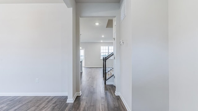 corridor featuring hardwood / wood-style flooring