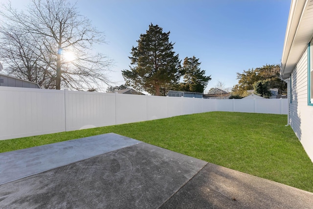 view of yard with a patio area