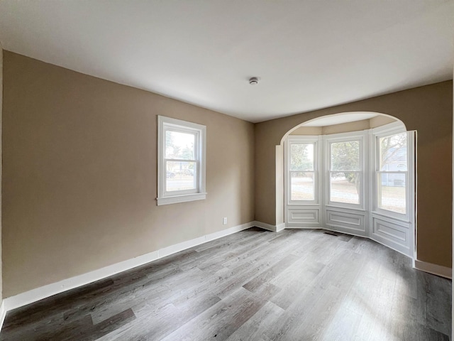 empty room featuring light wood-type flooring