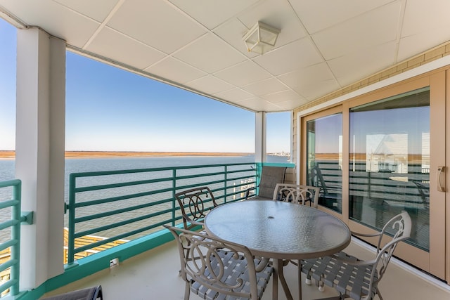 balcony with a water view