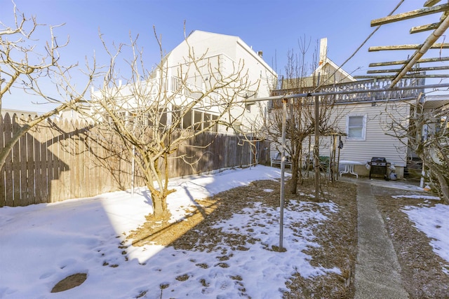 view of snowy yard