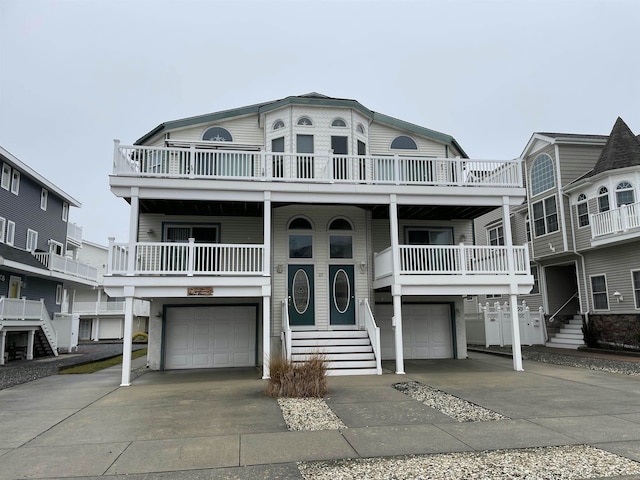 beach home featuring a garage