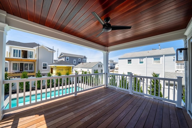 283 85th St, Stone Harbor, NJ 08247 - wooden terrace with a residential view and ceiling fan