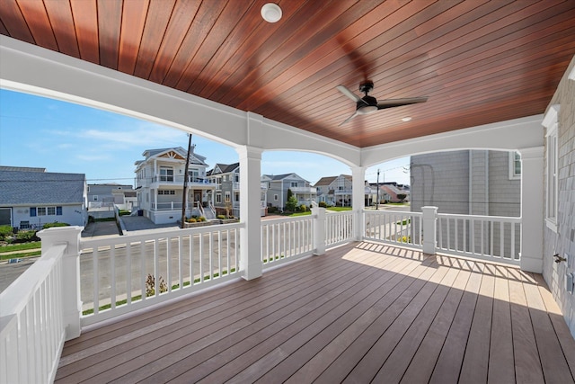283 85th St, Stone Harbor, NJ 08247 - wooden deck with a residential view and ceiling fan