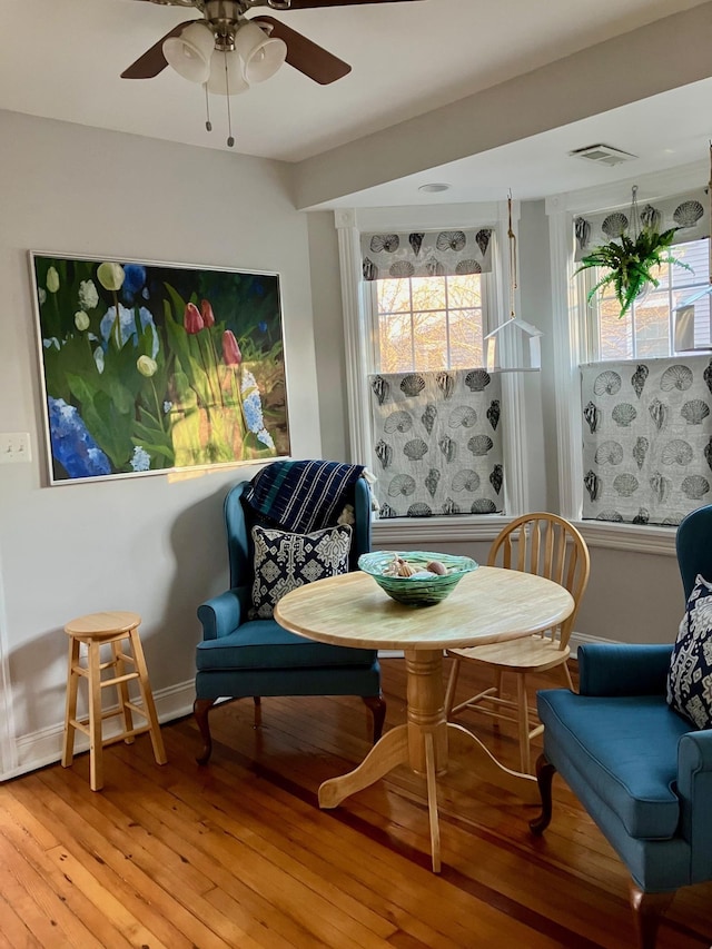25 Shore Rd, Somers Point, NJ 08244 - sitting room featuring light wood-type flooring, ceiling fan, and healthy amount of natural light