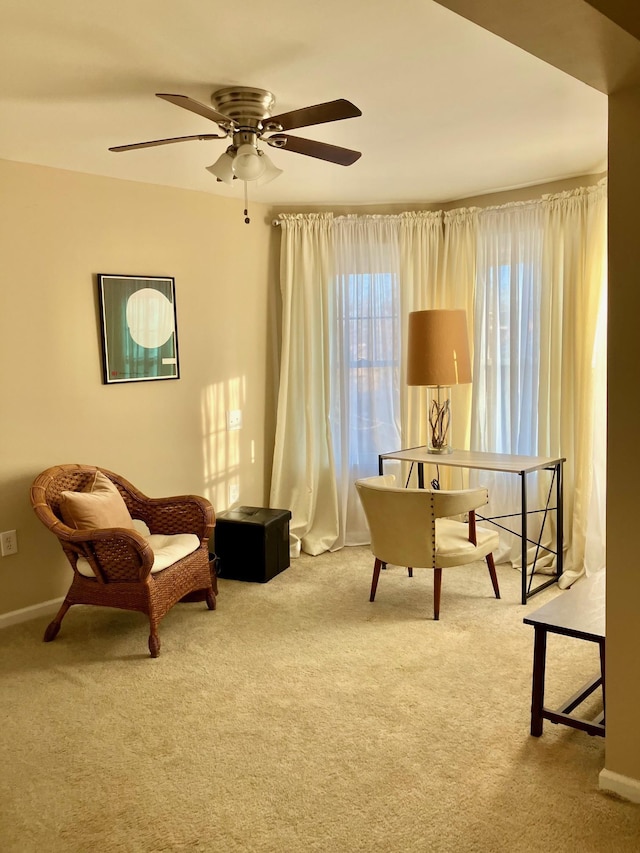 25 Shore Rd, Somers Point, NJ 08244 - living area featuring a ceiling fan and carpet