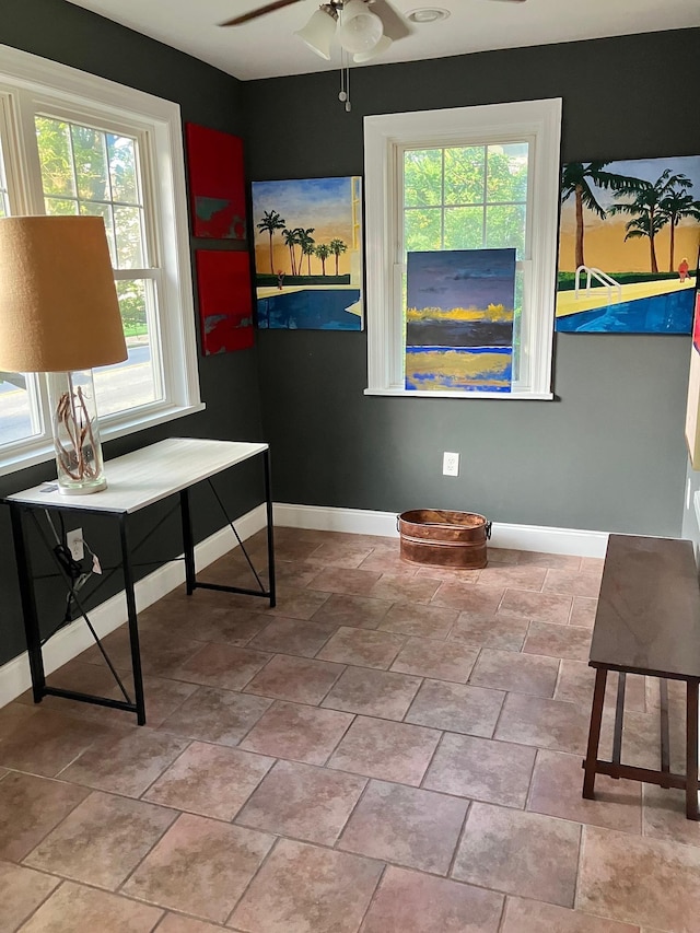 25 Shore Rd, Somers Point, NJ 08244 - office area featuring ceiling fan and healthy amount of natural light