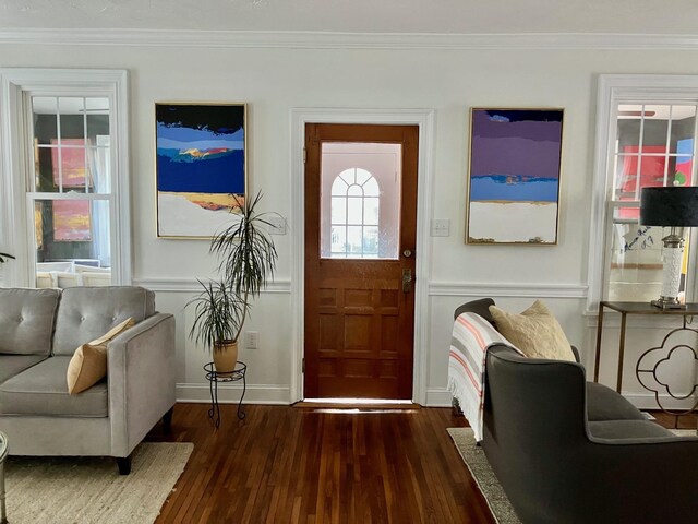 25 Shore Rd, Somers Point, NJ 08244 - entrance foyer featuring wood finished floors and ornamental molding