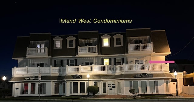 view of property at twilight
