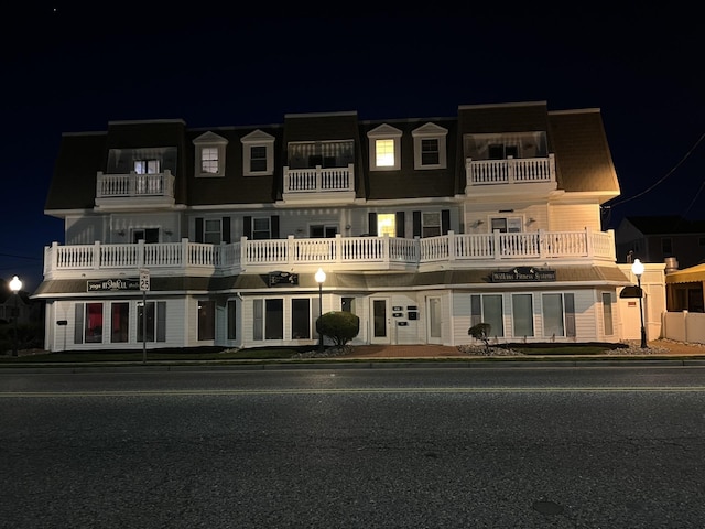 view of property at night