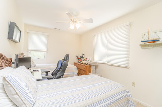 7889 Sunset Dr N, Unit North, Avalon, NJ 08202 - carpeted bedroom with ceiling fan and baseboards