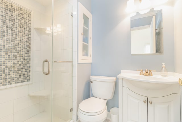 7889 Sunset Dr N, Unit North, Avalon, NJ 08202 - bathroom featuring vanity, a stall shower, and toilet