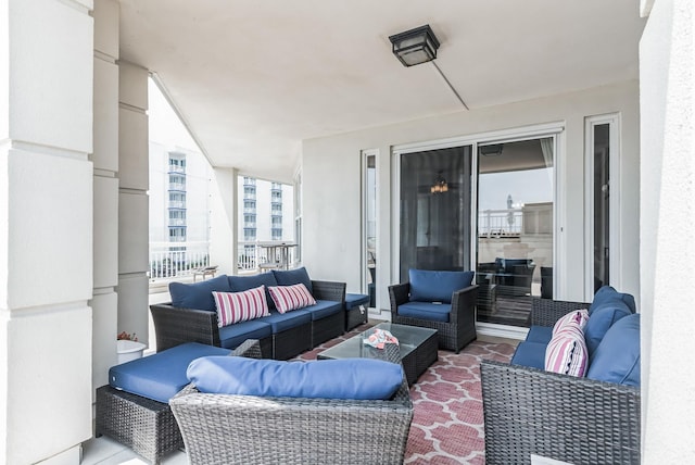 view of patio featuring an outdoor living space