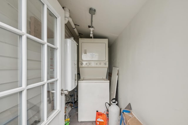 126 W Andrews Ave, Wildwood, NJ 08260 - washroom featuring stacked washing machine and dryer