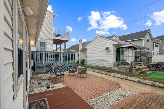 126 W Andrews Ave, Wildwood, NJ 08260 - wooden terrace with a gazebo, a fenced backyard, and a patio area