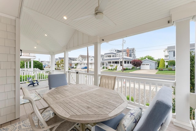 108 27th St, Avalon, NJ 08202 - view of patio with a residential view and a ceiling fan