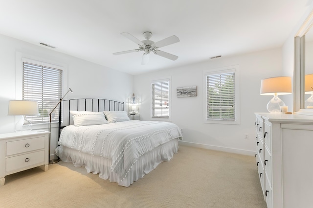 108 27th St, Avalon, NJ 08202 - bedroom featuring light colored carpet, baseboards, and a ceiling fan