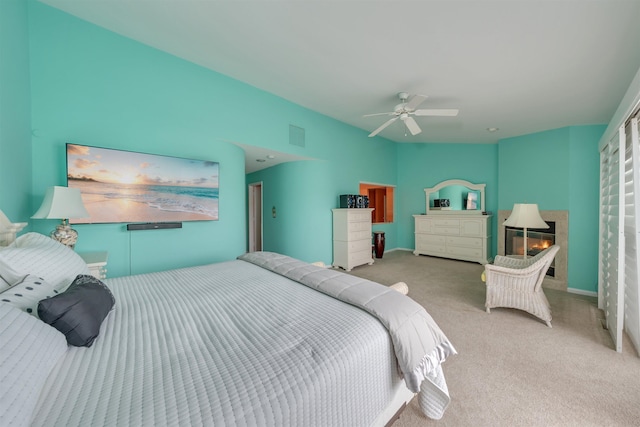 902 Ocean Dr Unit 306, Lower Township, NJ 08204 - carpeted bedroom featuring visible vents, ceiling fan, and baseboards