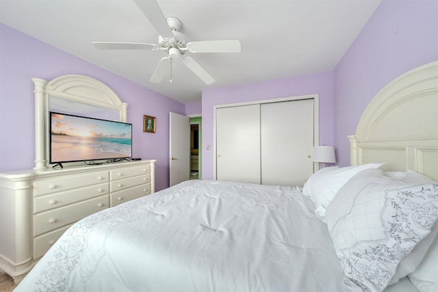 902 Ocean Dr Unit 306, Lower Township, NJ 08204 - bedroom featuring a closet and a ceiling fan