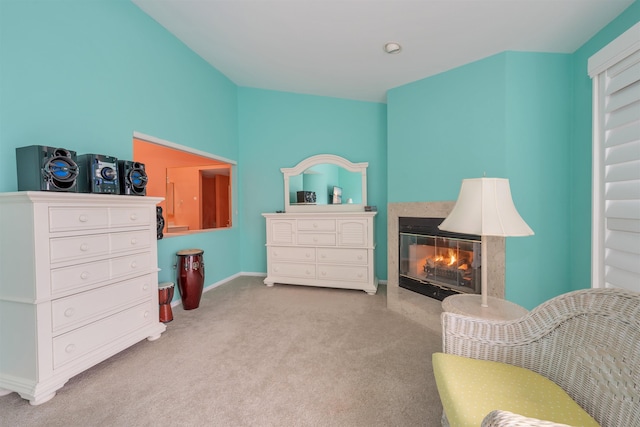 902 Ocean Dr Unit 306, Lower Township, NJ 08204 - living area featuring baseboards, a multi sided fireplace, and carpet