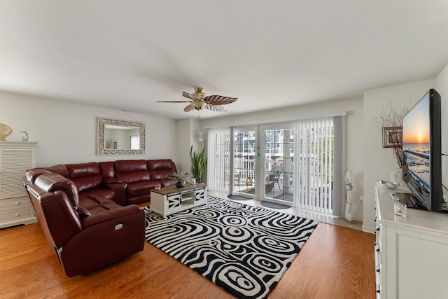 117 W Spicer Ave Unit A, Wildwood, NJ 08260 - living room with light wood-type flooring and ceiling fan