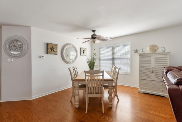 117 W Spicer Ave Unit A, Wildwood, NJ 08260 - dining room featuring ceiling fan, light wood-type flooring, and baseboards