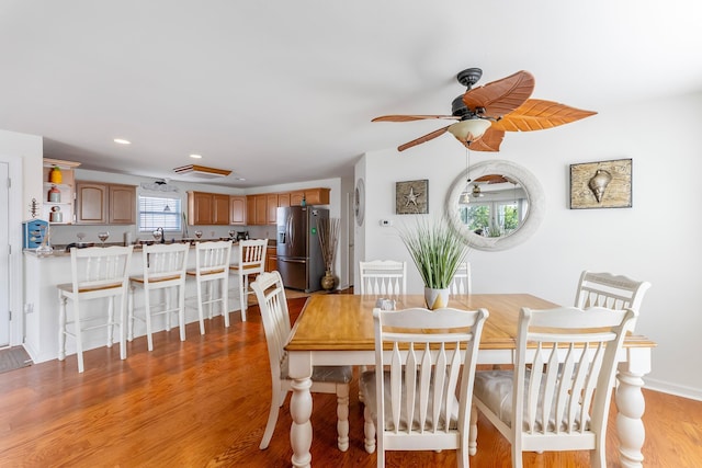 117 W Spicer Ave Unit A, Wildwood, NJ 08260 - dining space featuring light wood-style flooring, ceiling fan, and recessed lighting
