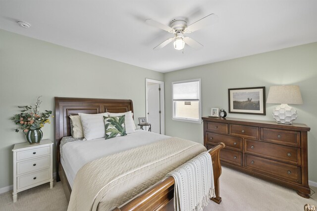 2026 6th Ave Unit S, Avalon, NJ 08202 - bedroom featuring light carpet, baseboards, and a ceiling fan