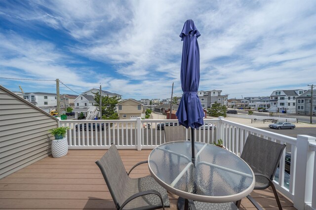 2026 6th Ave Unit S, Avalon, NJ 08202 - wooden deck with a residential view and outdoor dining space