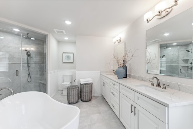 full bath featuring a stall shower, visible vents, and a sink