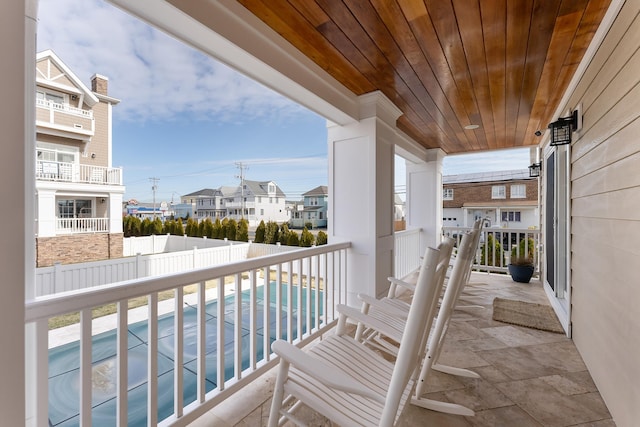 balcony with a residential view