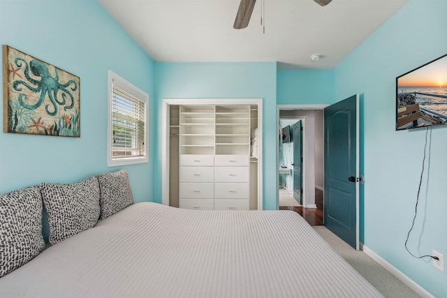 145 W Andrews Ave Unit 100, Wildwood, NJ 08260 - carpeted bedroom featuring a closet and ceiling fan