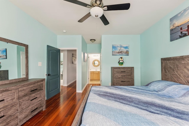145 W Andrews Ave Unit 100, Wildwood, NJ 08260 - bedroom featuring dark wood-type flooring and ceiling fan