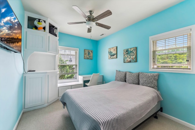 145 W Andrews Ave Unit 100, Wildwood, NJ 08260 - bedroom featuring light carpet and ceiling fan