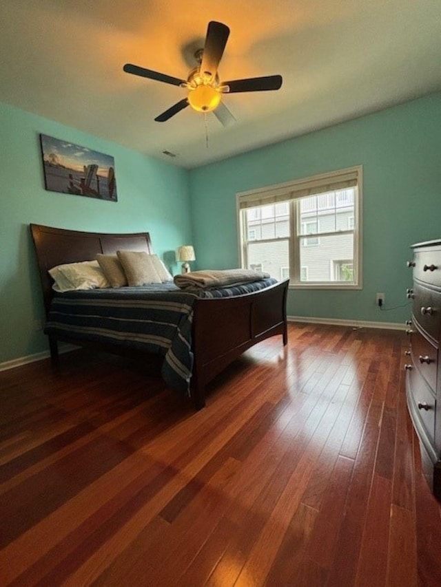 145 W Andrews Ave Unit 100, Wildwood, NJ 08260 - bedroom featuring dark wood-style floors and ceiling fan