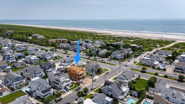 215 60th St, Avalon, NJ 08202 - aerial perspective of suburban area featuring expansive beach