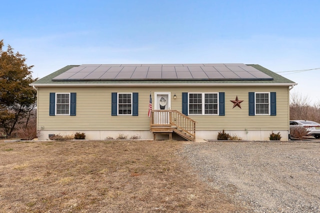 manufactured / mobile home featuring solar panels