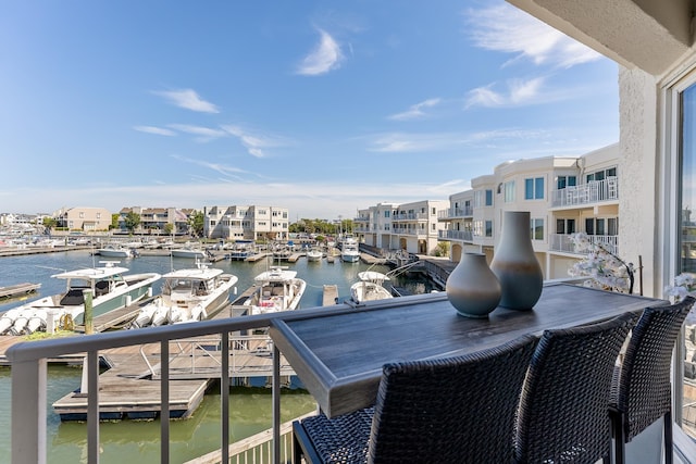 balcony with a water view