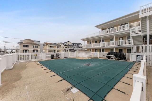 view of pool featuring a patio area