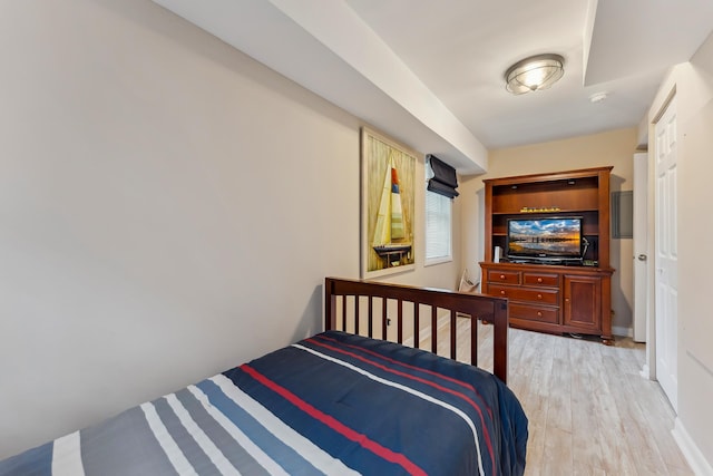 bedroom featuring light hardwood / wood-style flooring