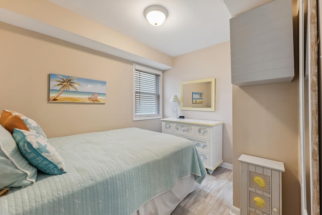 bedroom featuring light hardwood / wood-style flooring