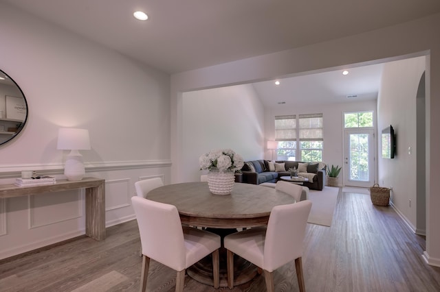 106 Bay Breeze Blvd Unit 106, Cape May Court House, NJ 08210 - dining room with wood finished floors, recessed lighting, and a wainscoted wall