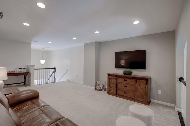 106 Bay Breeze Blvd Unit 106, Cape May Court House, NJ 08210 - living room featuring light colored carpet, recessed lighting, and baseboards