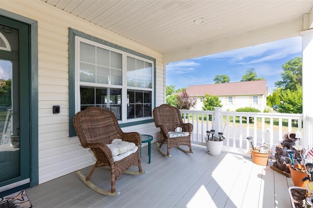 deck with covered porch