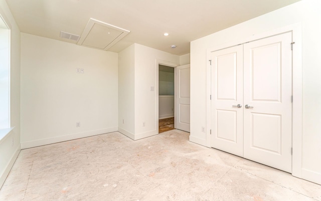 116 W Columbine Rd W, Unit West, Wildwood Crest, NJ 08260 - unfurnished bedroom with attic access, a closet, and recessed lighting